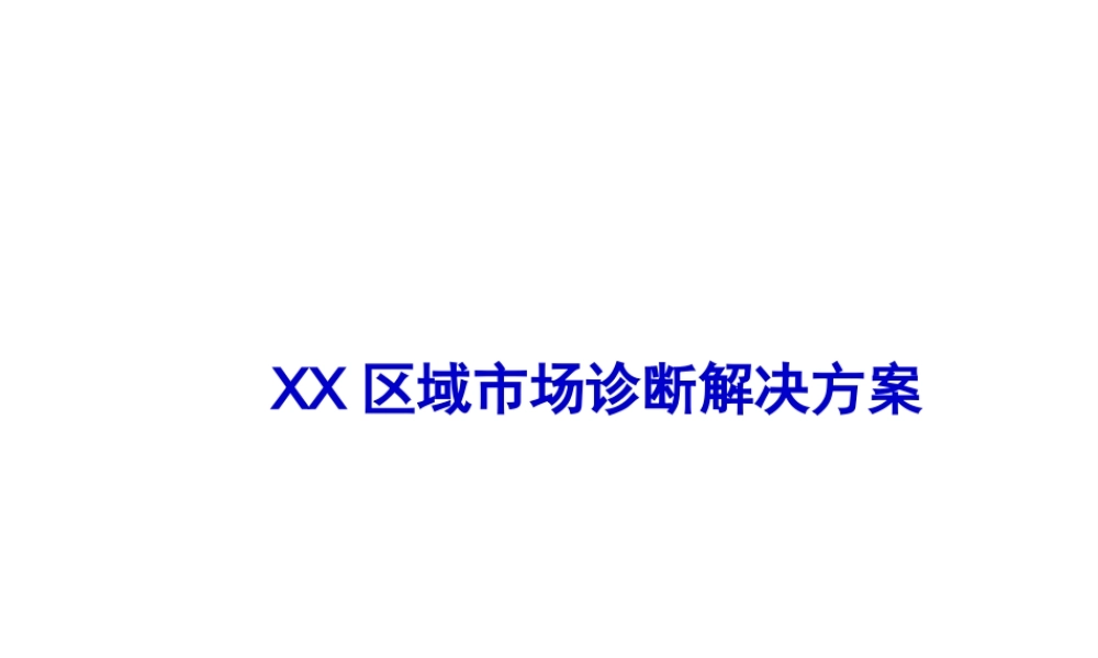 XX区域市场诊断解决方案.ppt
