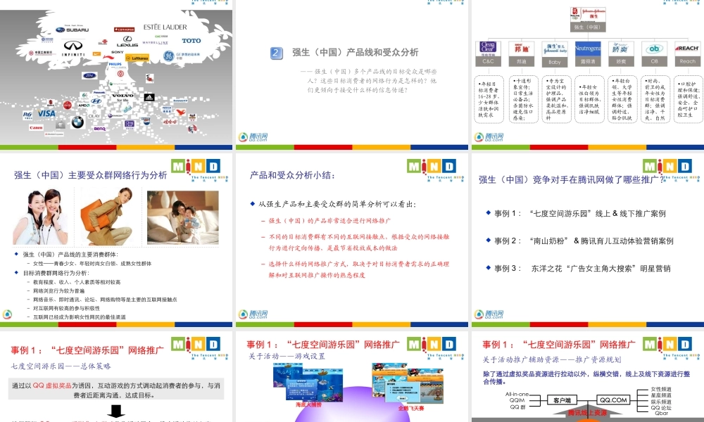 强生中国腾讯2009年线上推广方案.ppt