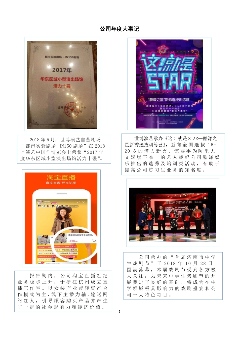 834191_2018_世博演艺_2018年公司年度报告_2019-04-16.pdf_第2页