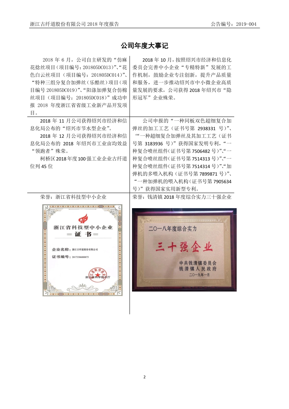 834677_2018_古纤道_2018年年度报告_2019-04-14.pdf_第2页