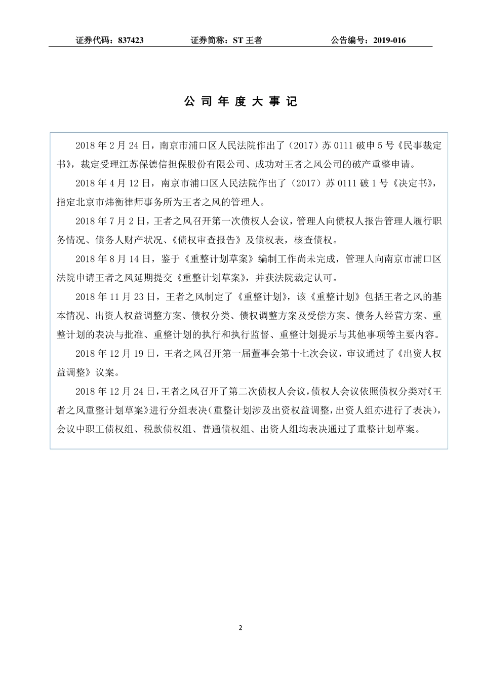 837423_2018_ST王者_2018年年度报告_2019-04-29.pdf_第2页