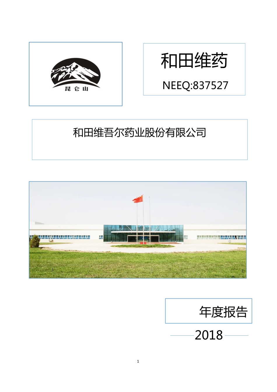 837527_2018_和田维药_2018年年度报告_2019-04-23.pdf_第1页