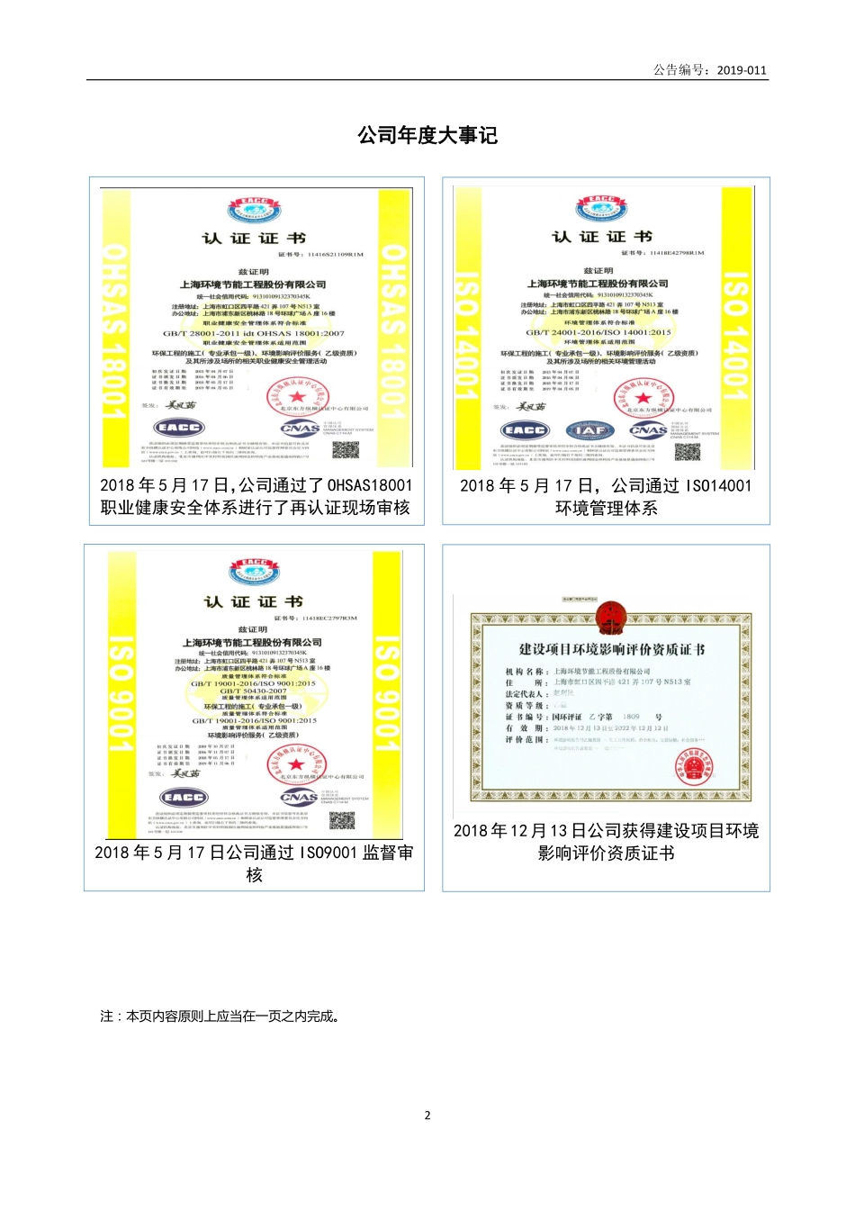 837607_2018_上海环境_2018年年度报告_2019-04-24.pdf_第2页