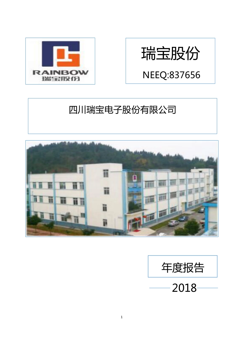837656_2018_瑞宝股份_2018年年度报告_2019-04-22.pdf_第1页