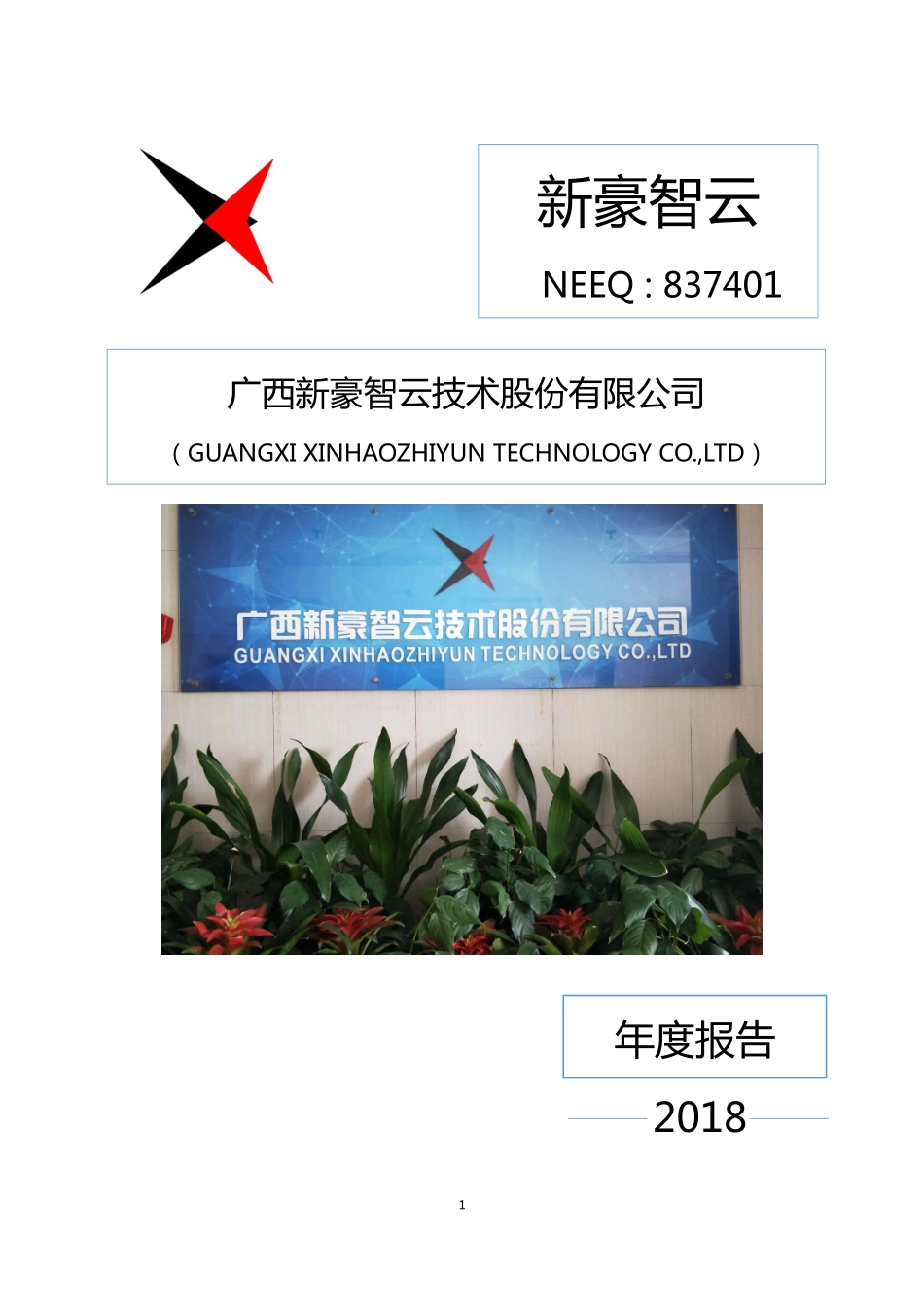 837401_2018_新豪智云_2018年年度报告_2019-04-11.pdf_第1页