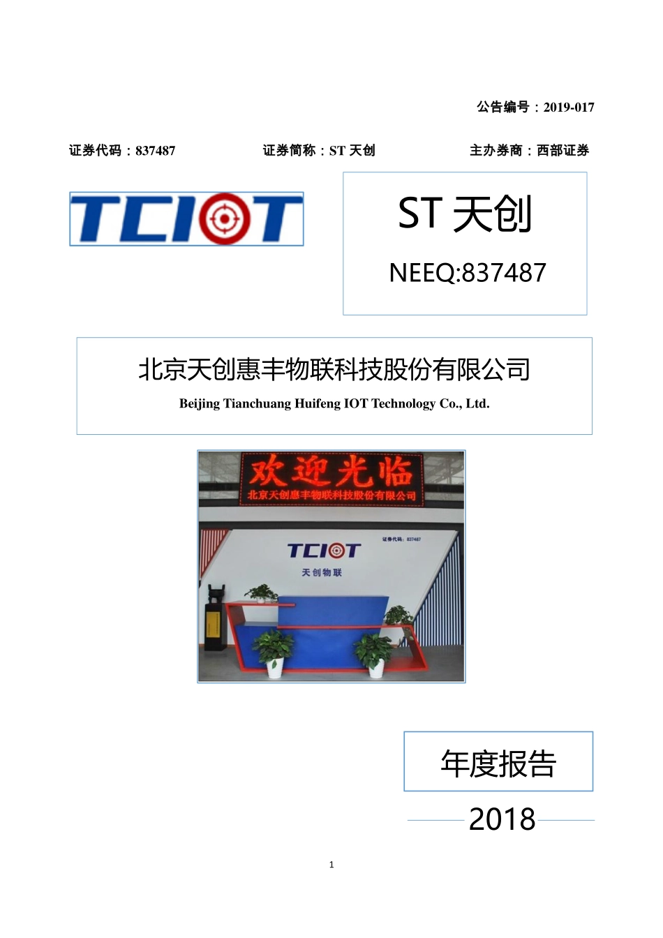 837487_2018_ST天创_2018年年度报告_2019-06-25.pdf_第1页