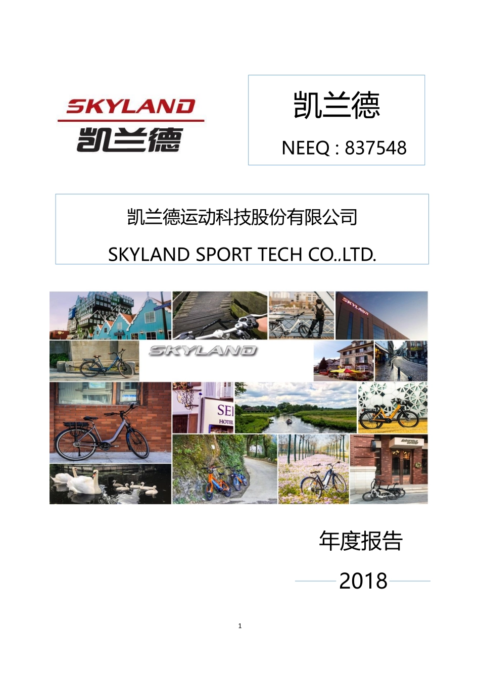 837548_2018_凯兰德_2018年年度报告_2020-03-30.pdf_第1页