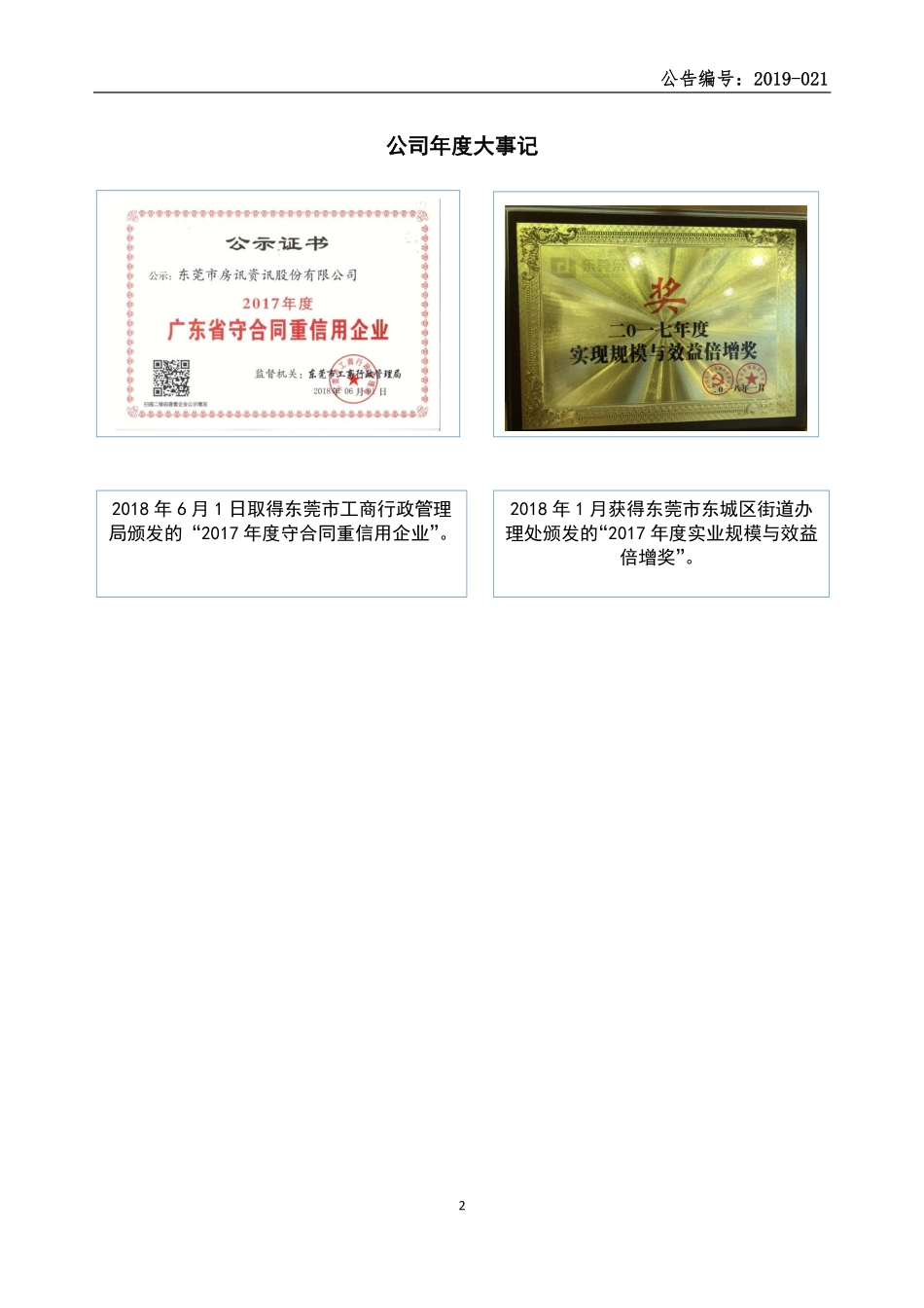 837789_2018_房讯股份_2018年年度报告_2019-04-25.pdf_第2页