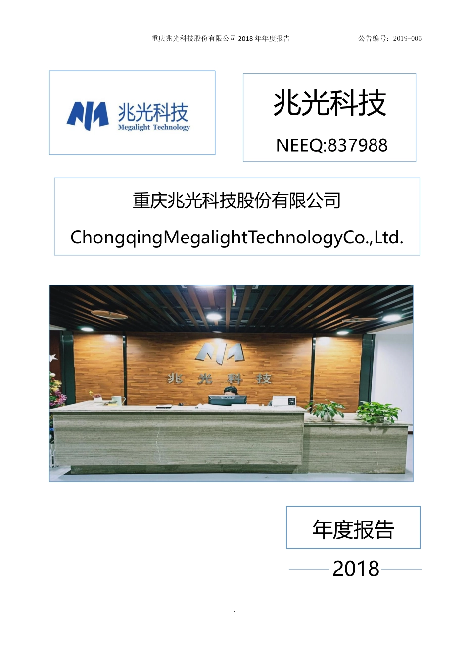 837988_2018_兆光科技_2018年年度报告_2019-04-09.pdf_第1页