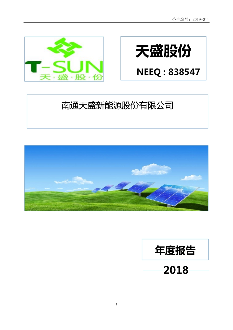 838547_2018_天盛股份_2018年年度报告_2019-04-24.pdf_第1页