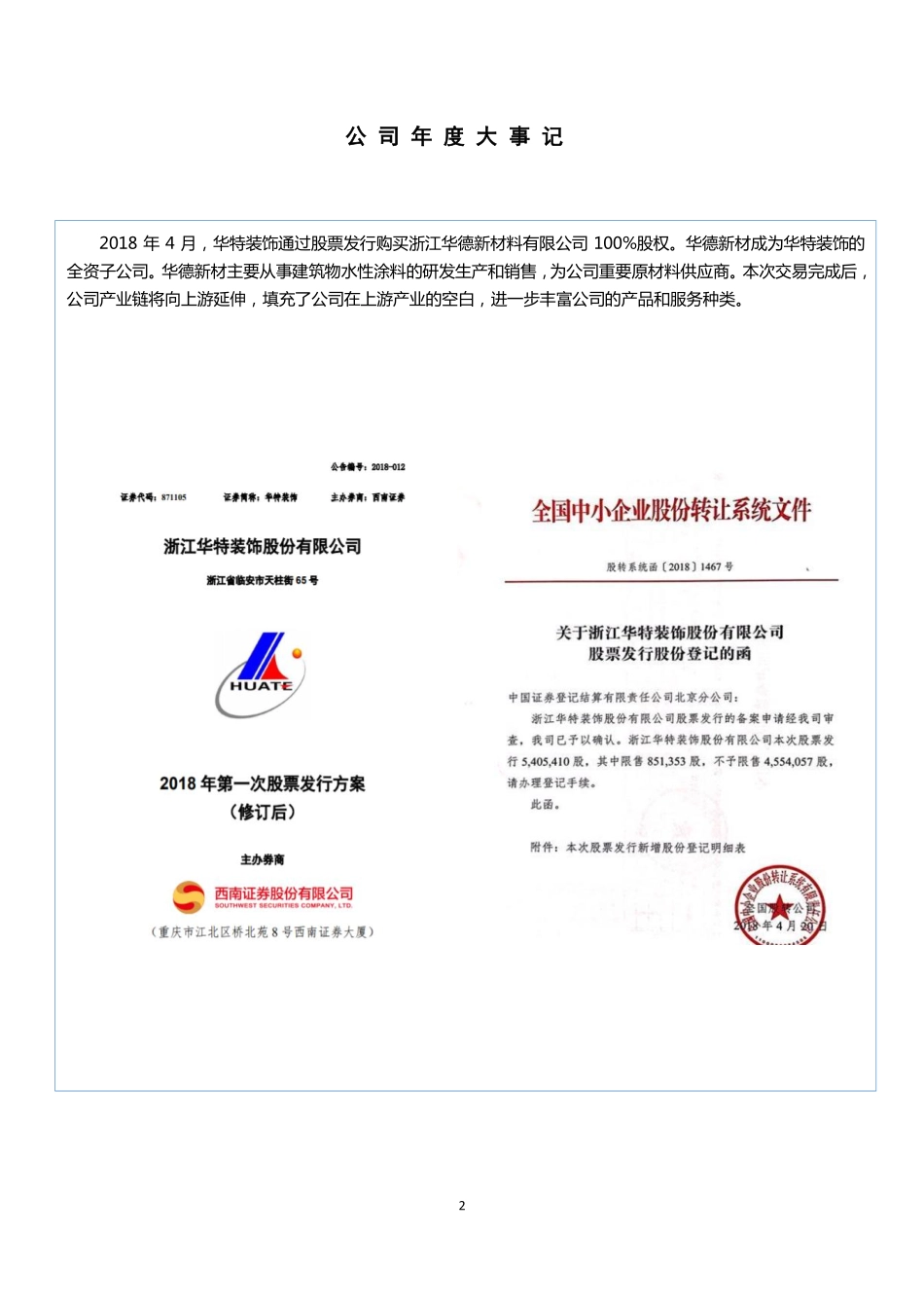 871105_2018_华特装饰_2018年年度报告_2019-04-22.pdf_第2页