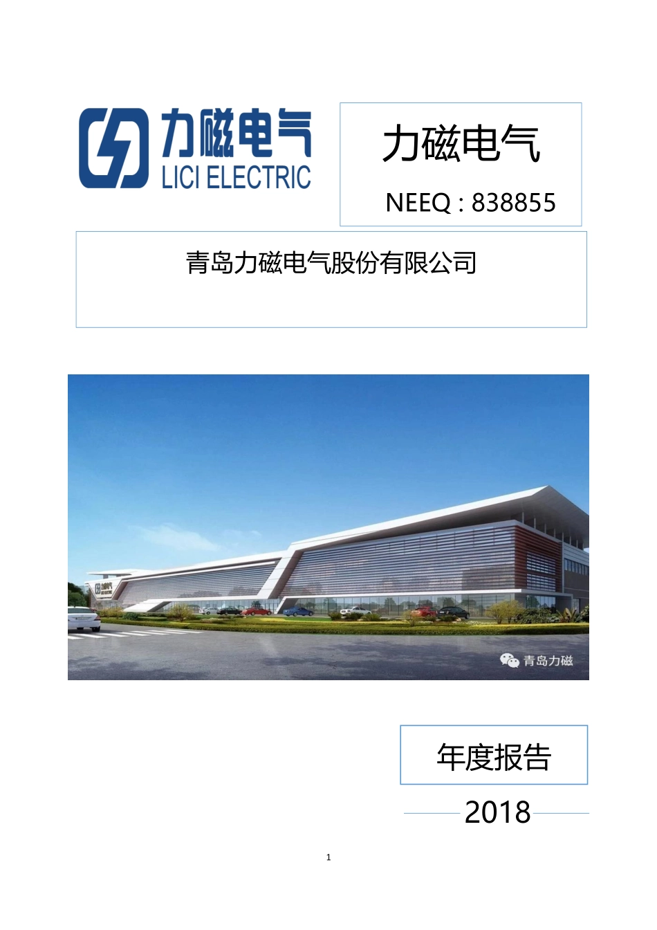 838855_2018_力磁电气_2018年年度报告_2019-04-24.pdf_第1页