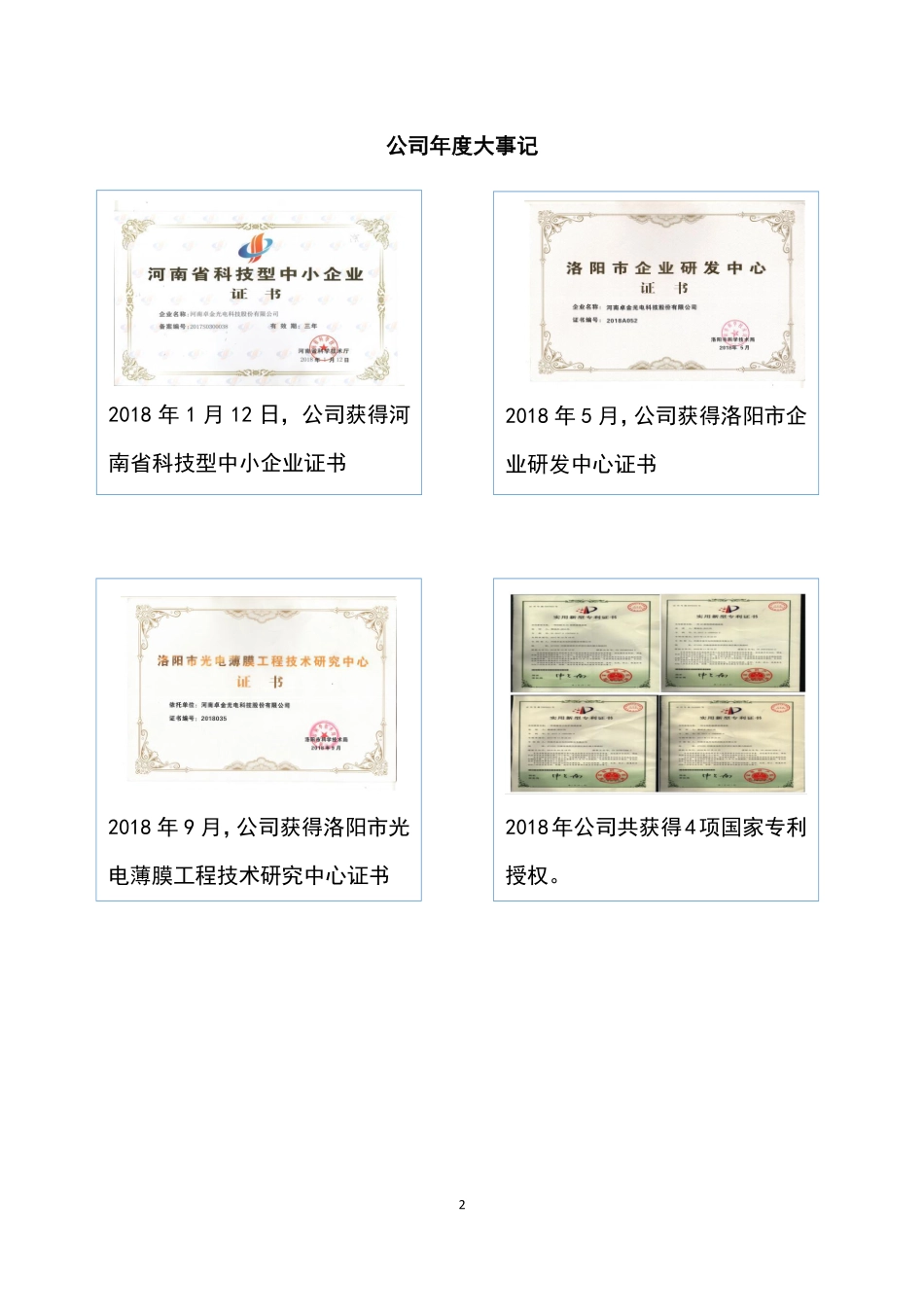 870632_2018_卓金光电_2018年年度报告_2019-04-10.pdf_第2页