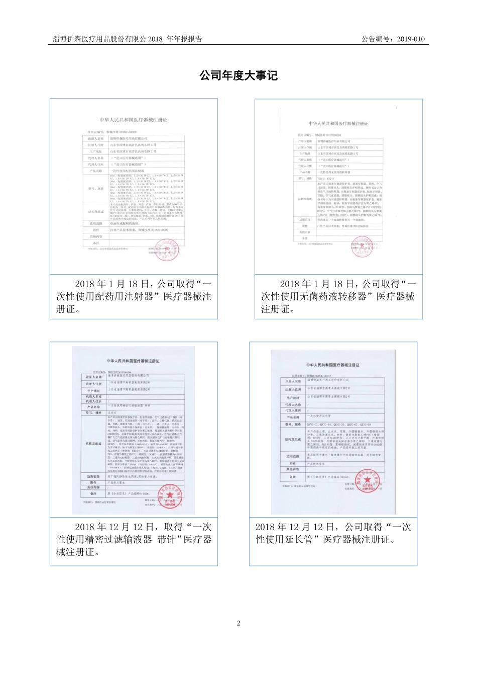 870957_2018_侨森医疗_2018年年度报告_2019-04-23.pdf_第2页