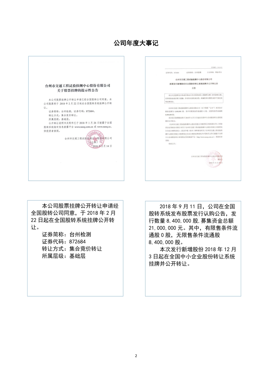 872684_2018_台州检测_2018年年度报告_2019-04-08.pdf_第2页