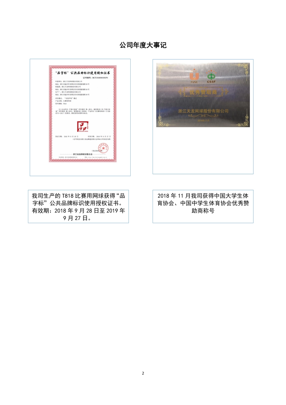 872531_2018_天龙网球_2018年年度报告_2019-04-25.pdf_第2页