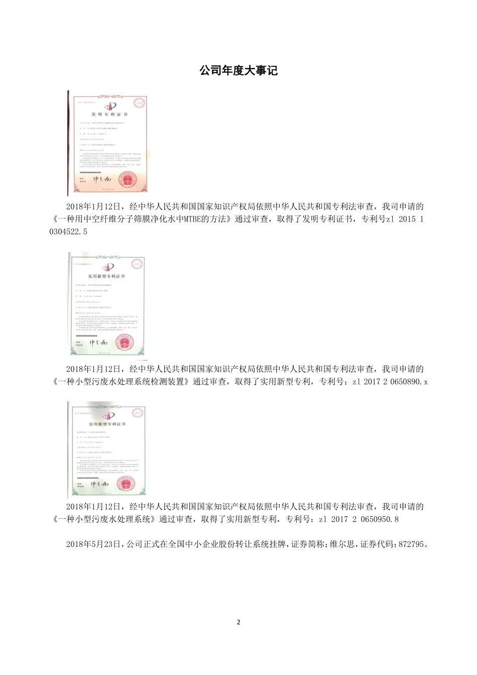 872795_2018_维尔思_2018年年度报告_2019-04-24.pdf_第2页