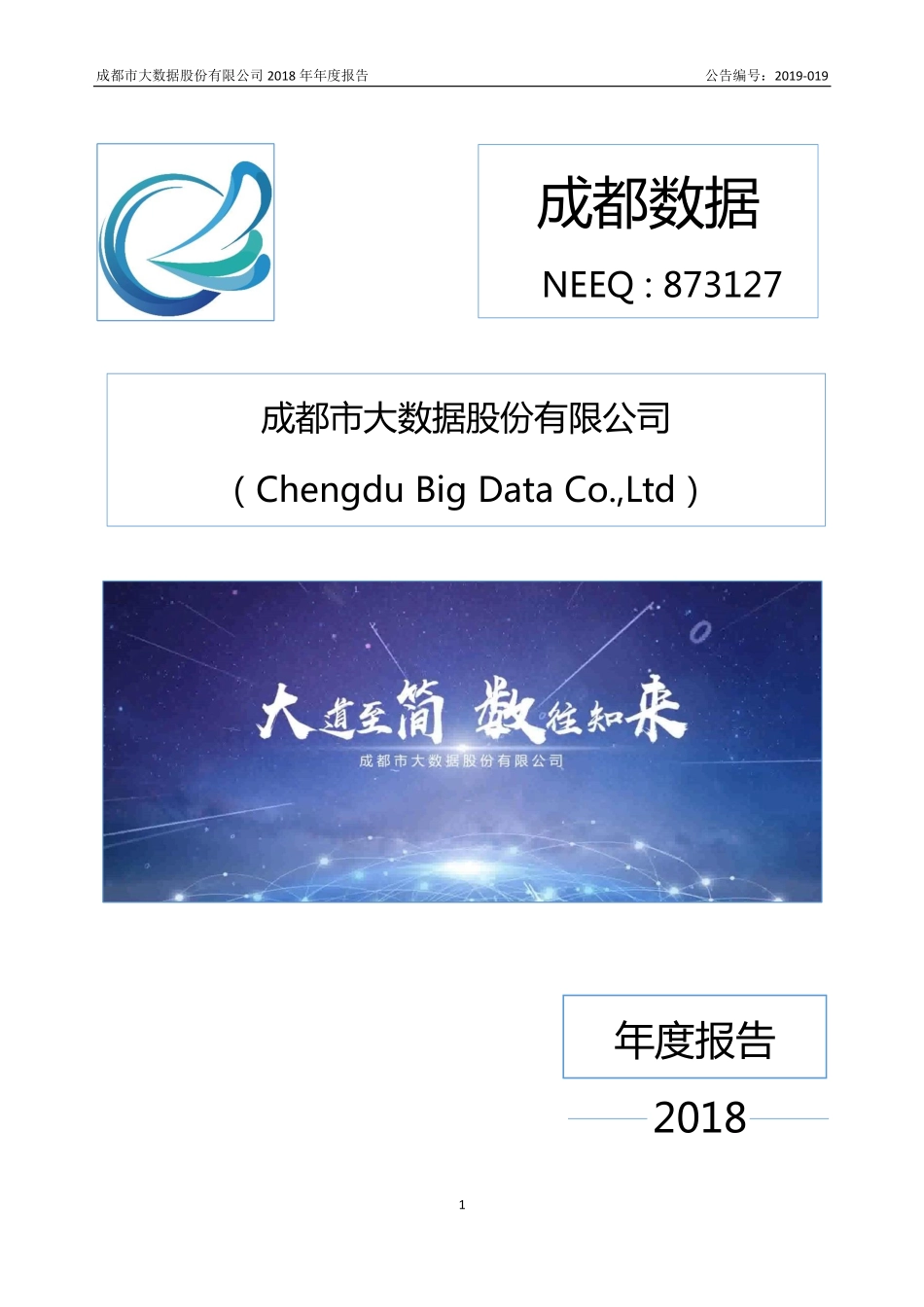 873127_2018_成都数据_2018年年度报告_2019-04-28.pdf_第1页