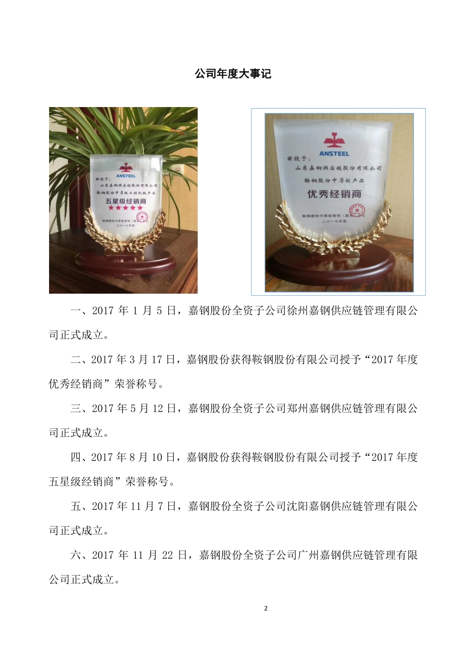 836303_2017_嘉钢股份_2017年公司年度报告_2018-04-25.pdf_第2页