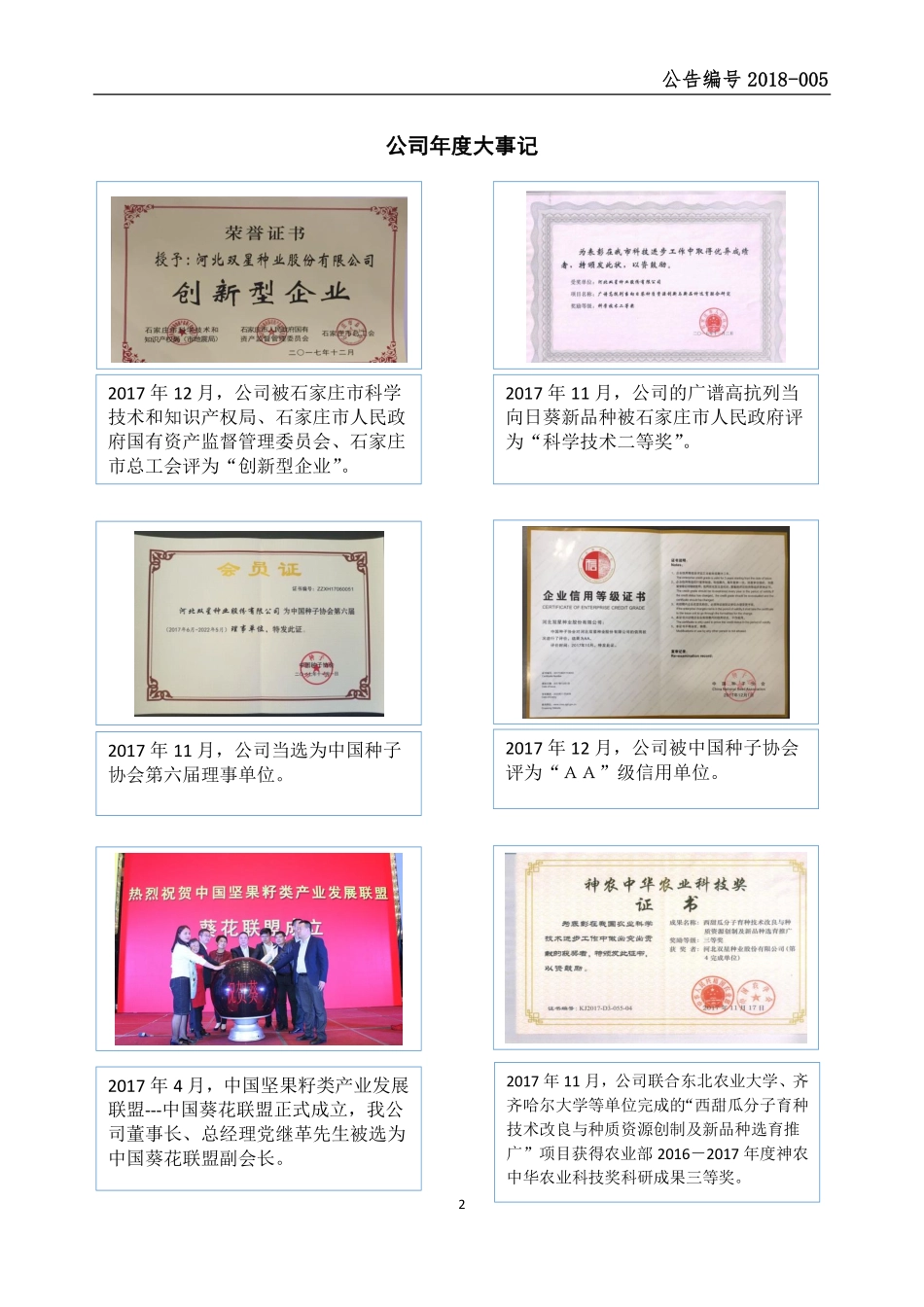 838998_2017_双星种业_2017年年度报告_2018-04-11.pdf_第2页
