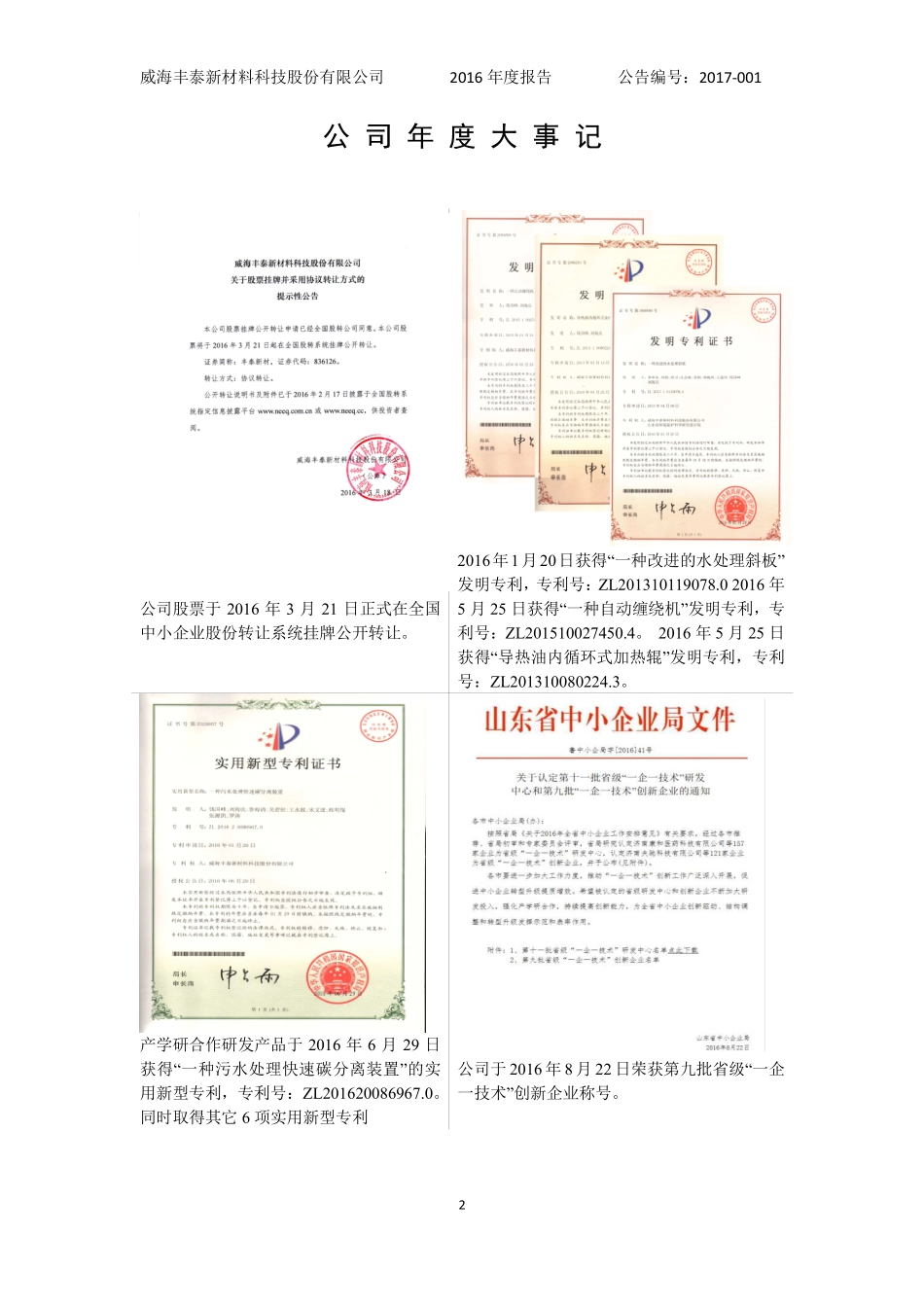 836126_2016_丰泰新材_2016年年度报告_2017-04-17.pdf_第2页