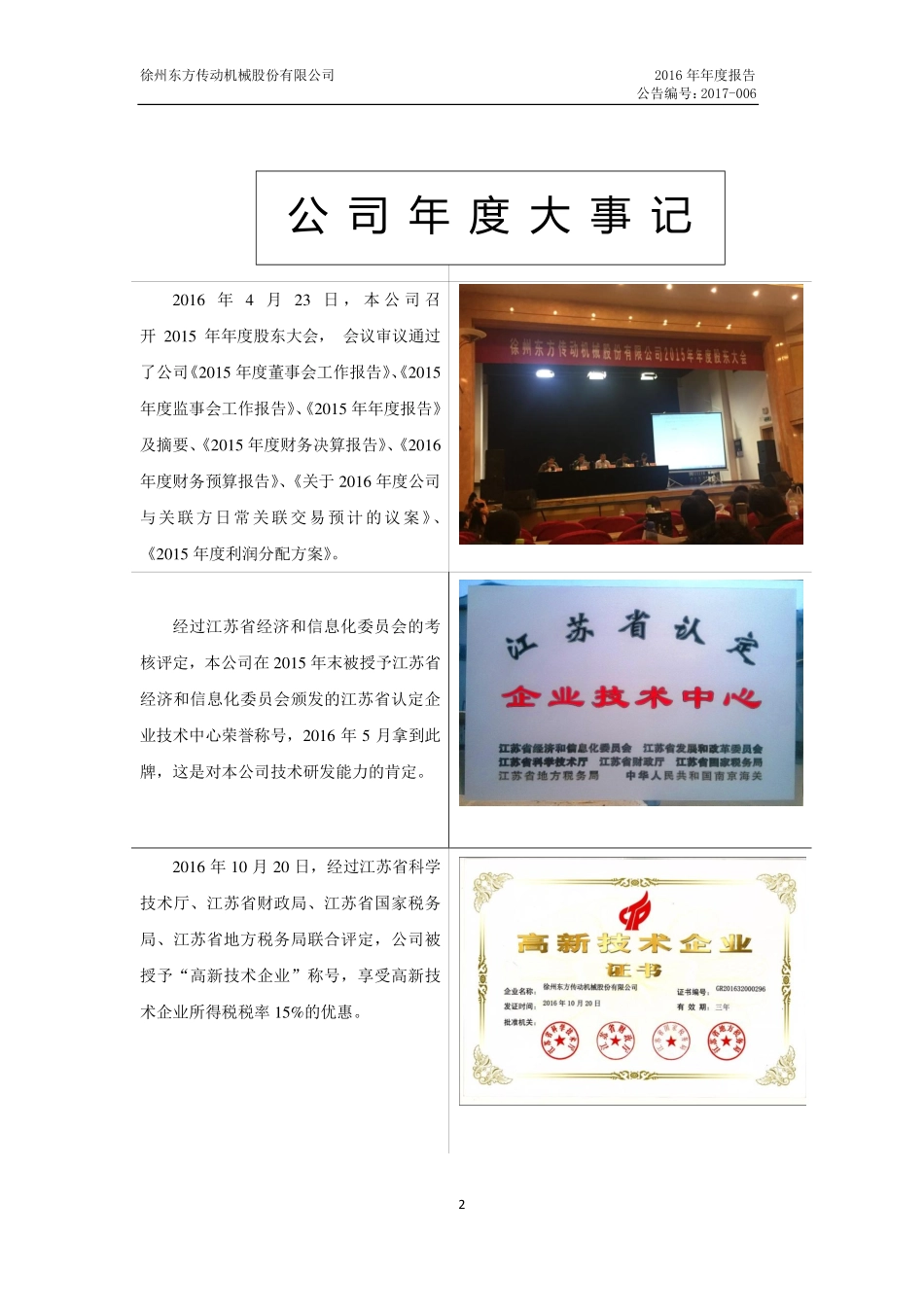 831671_2016_东方传动_2016年年度报告_2017-04-23.pdf_第2页