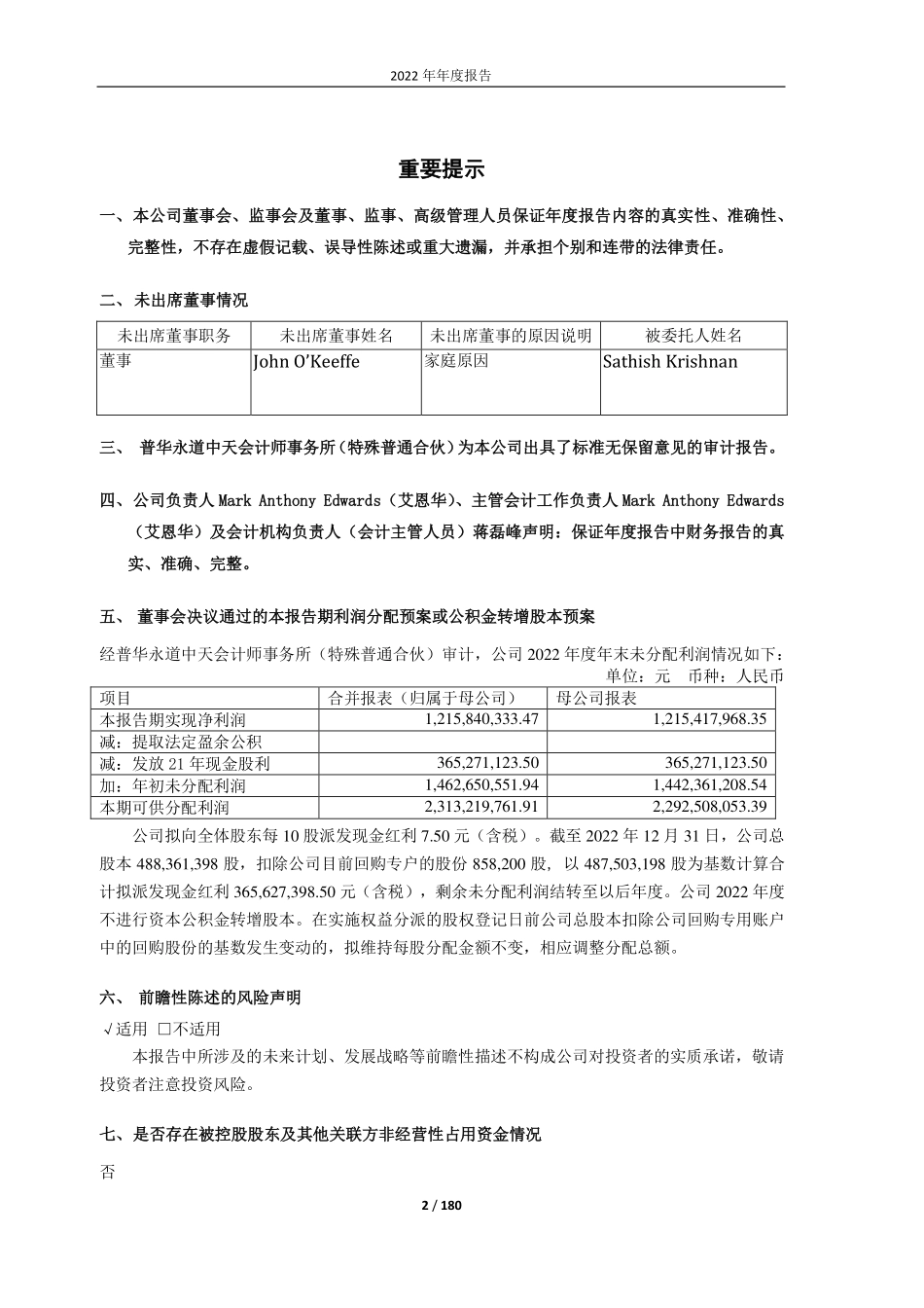 600779_2022_水井坊_水井坊2022年度报告_2023-04-28.pdf_第2页