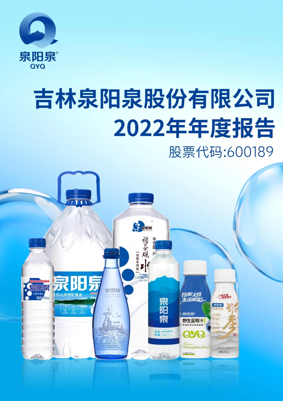 600189_2022_泉阳泉_2022年年度报告_2023-04-28.pdf_第1页