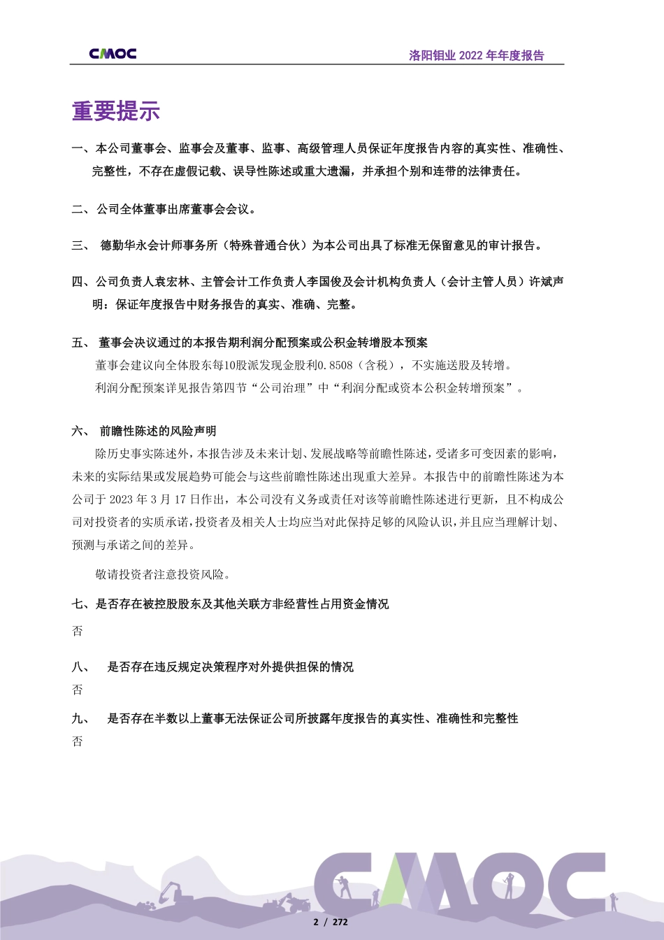 603993_2022_洛阳钼业_洛阳钼业2022年年度报告挂网版_2023-03-17.pdf_第2页