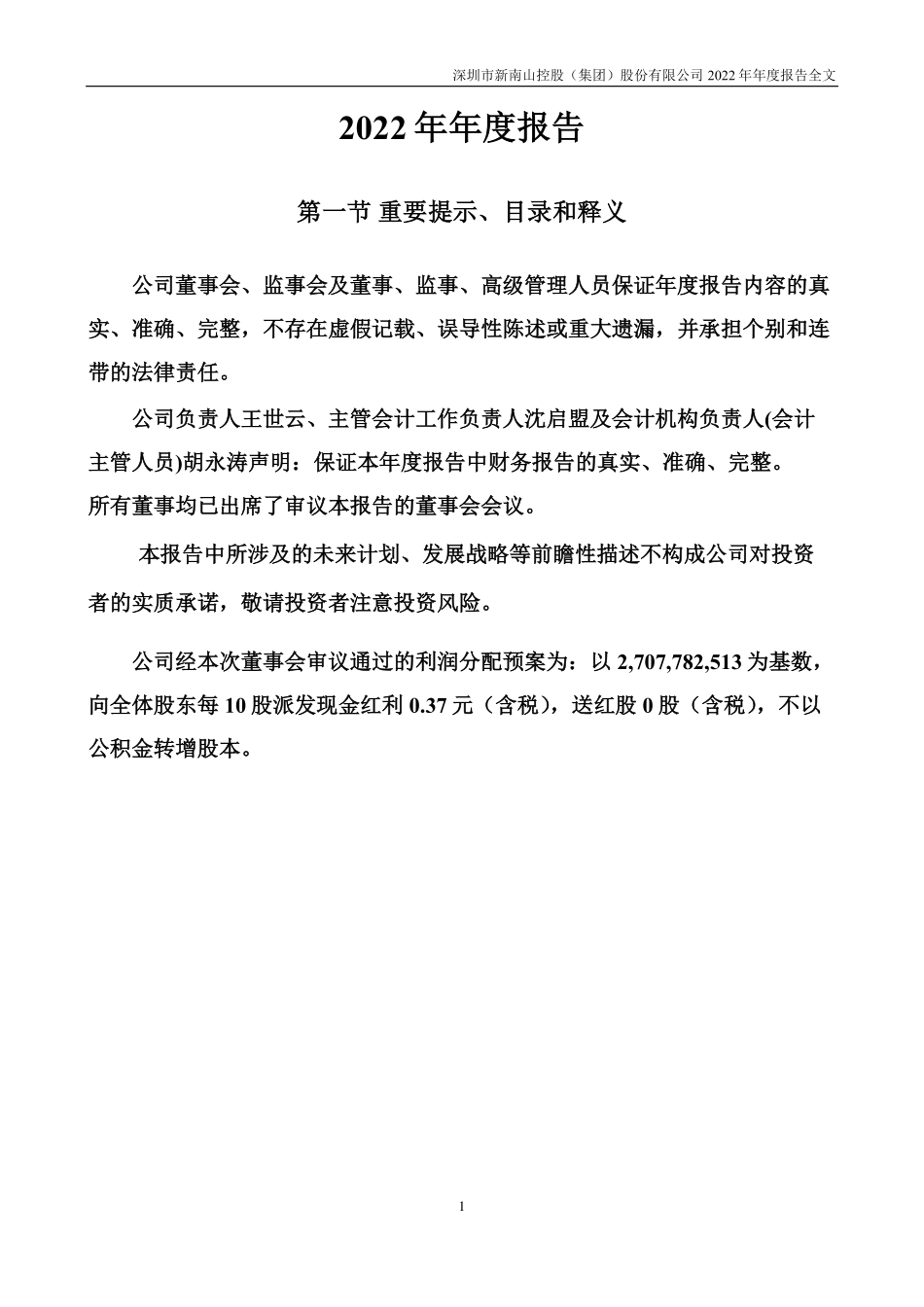 002314_2022_南山控股_2022年年度报告_2023-04-28.pdf_第2页
