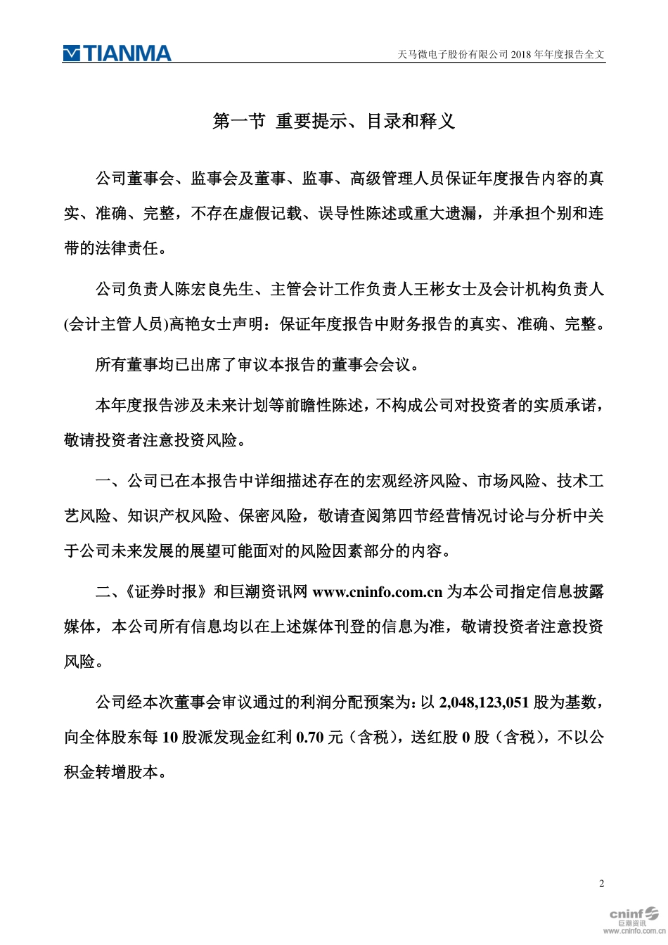 000050_2018_深天马A_2018年年度报告_2019-03-14.pdf_第2页