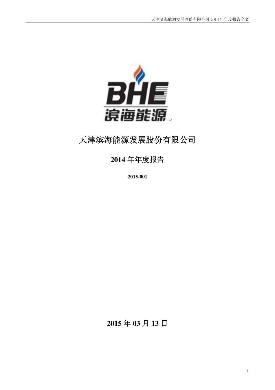 000695_2014_滨海能源_2014年年度报告（更新后）_2015-04-02.pdf_第1页