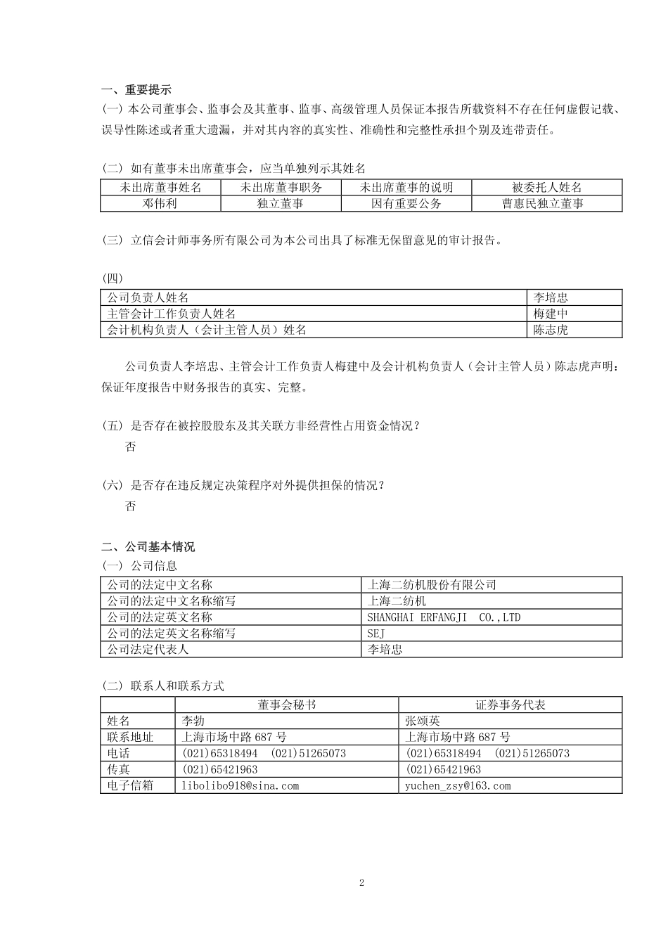 600604_2009_ST二纺_2009年年度报告_2010-03-12.pdf_第3页