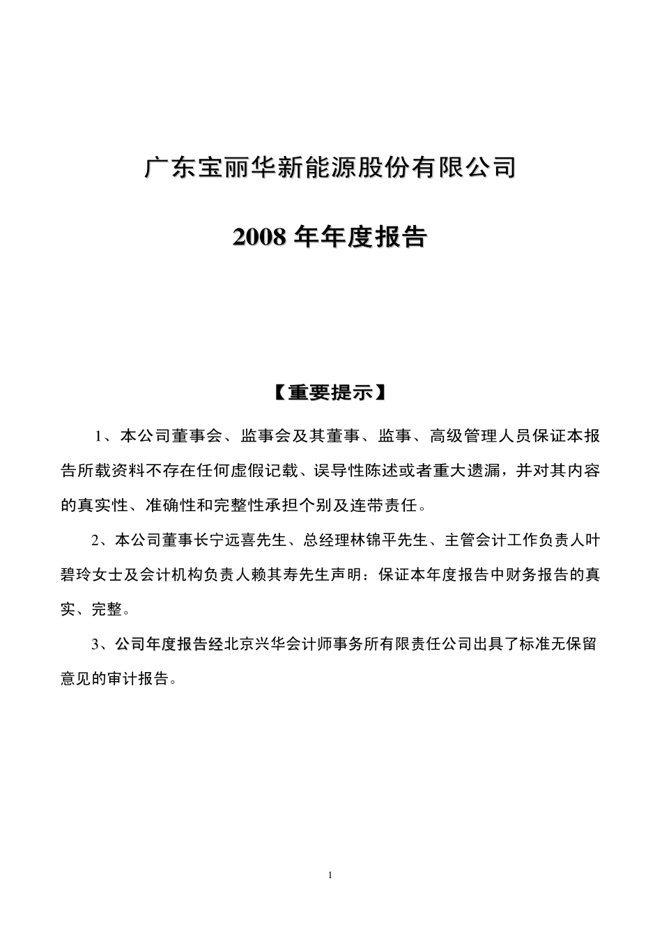000690_2008_宝新能源_2008年年度报告_2009-02-27.pdf_第1页