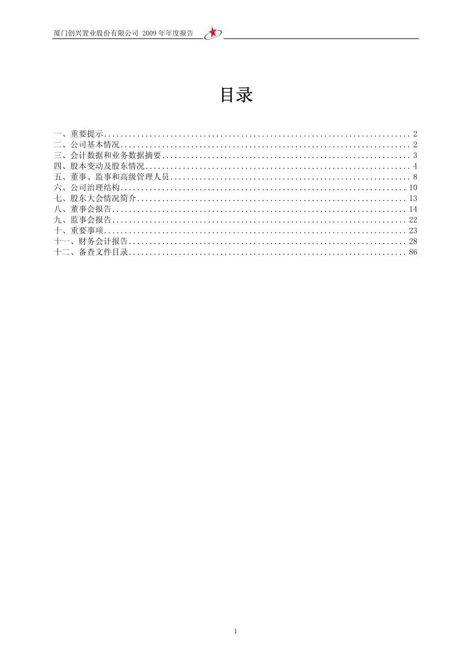 600193_2009_创兴置业_2009年年度报告_2010-04-27.pdf_第2页