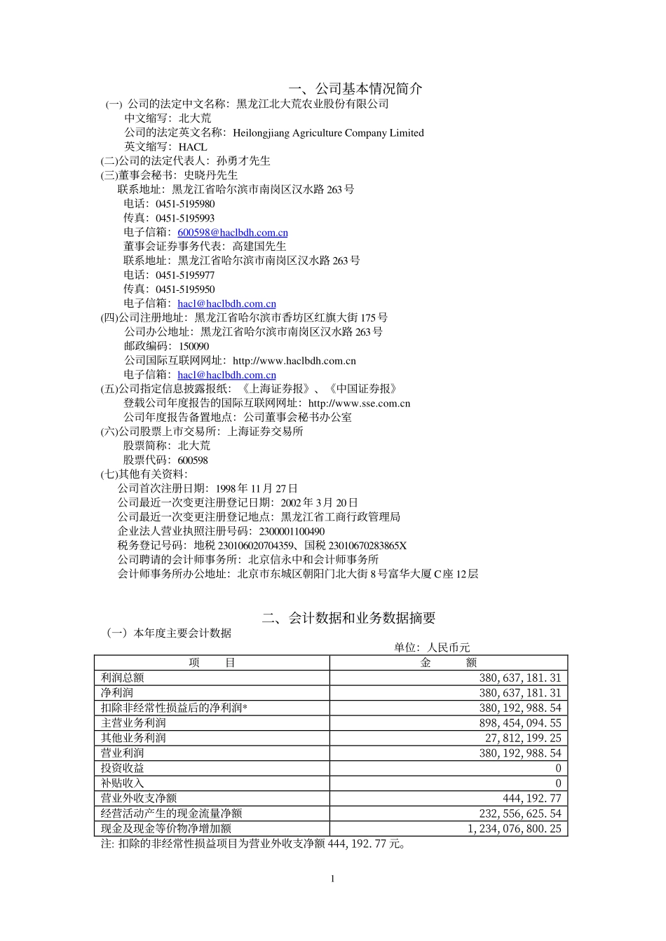 600598_2002_北大荒_北大荒2002年年度报告_2003-04-07.pdf_第3页