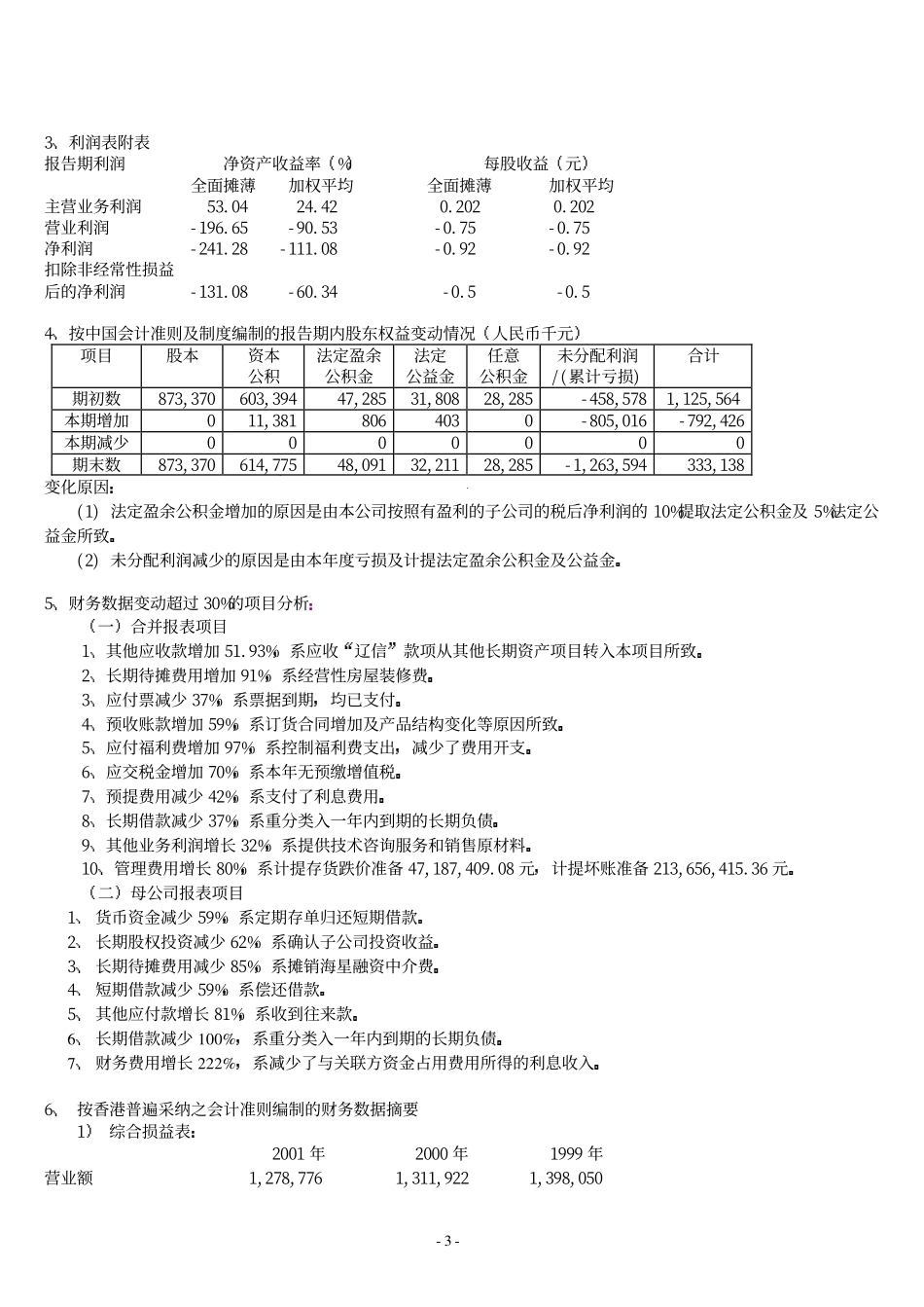 000585_2001_＊ST东电_ST东北电2001年年度报告_2002-04-18.pdf_第3页