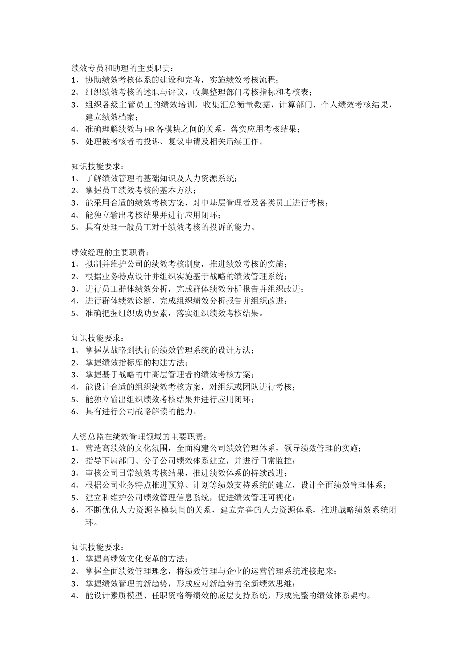 绩效管理岗位职责.docx_第1页