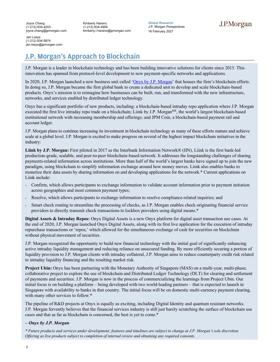 2021全球金融科技行业报告：区块链、比特币和数字金融-J.P. 摩根-2021.2.18-86页.pdf_第2页