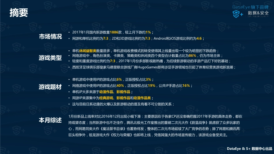 DataEye&S+ ：2017年1月国内手游新品洞察报告.pdf_第2页