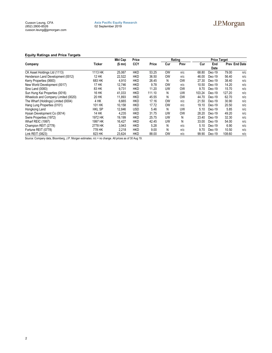 J.P. 摩根-港股-房地产行业-香港房地产：黑暗中的航行（Part 2）-2019.9.2-59页.pdf_第3页