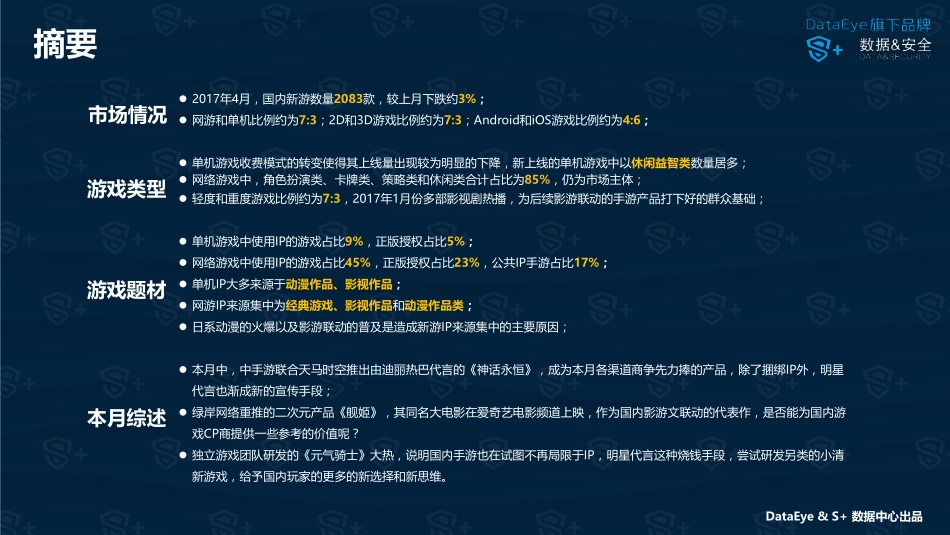 DataEye&S+ ：2017年4月国内手游新品洞察报告.pdf_第2页