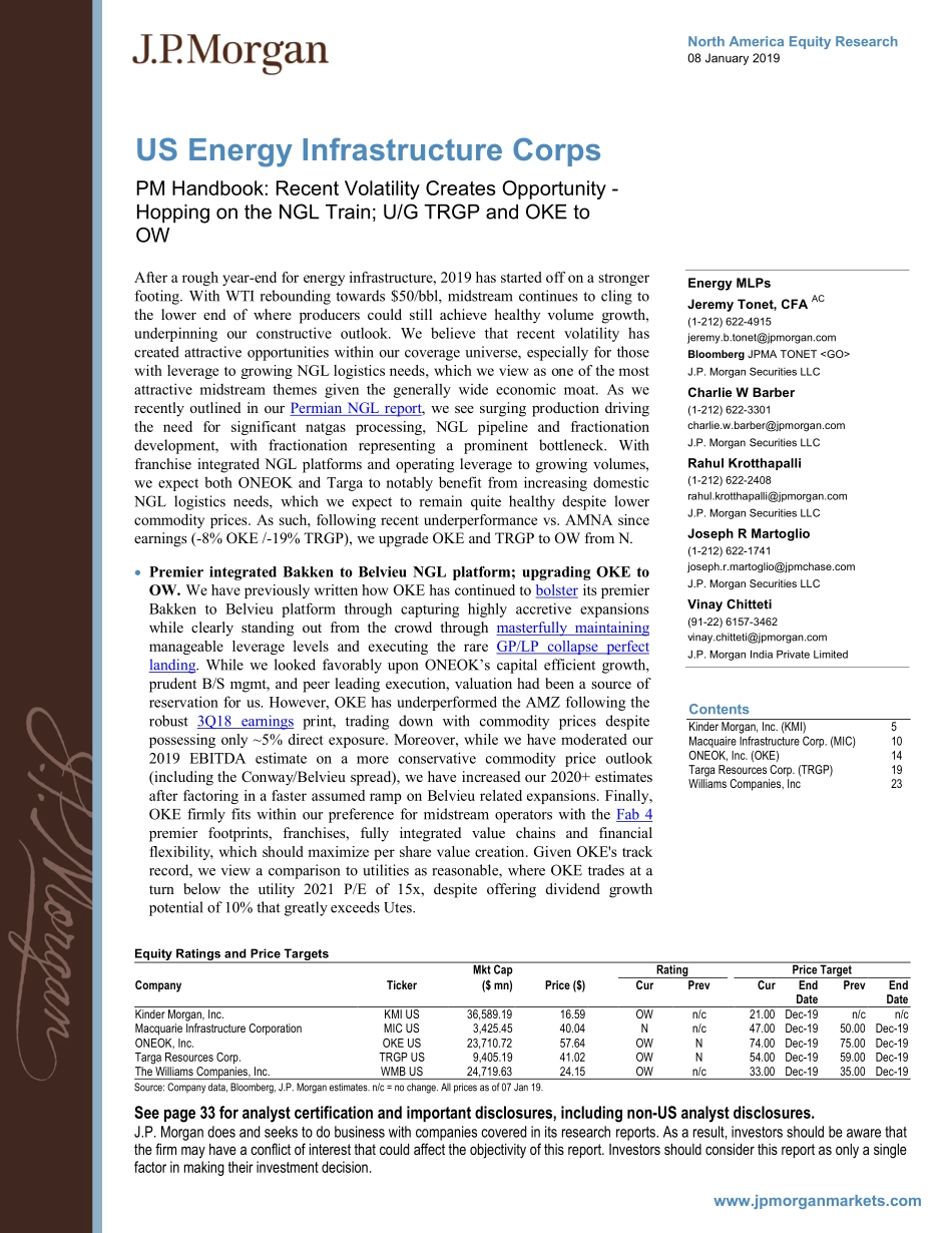 J.P. 摩根-美股-能源行业-美国能源基础设施PM手册 -2019.1.8-39页.pdf_第1页