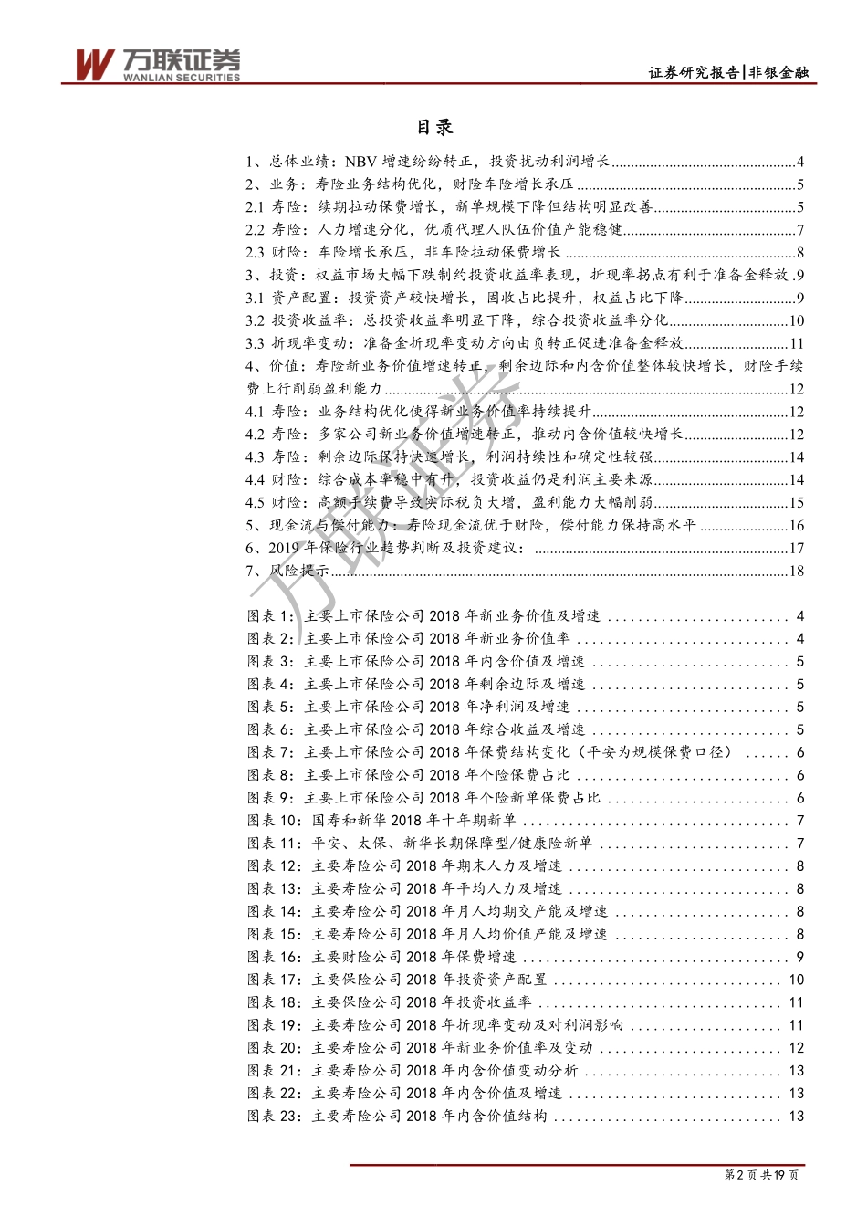 保险行业2018年年报综述：NBV增速纷纷转正投资扰动利润增长-20190402-万联证券-19页.pdf_第3页