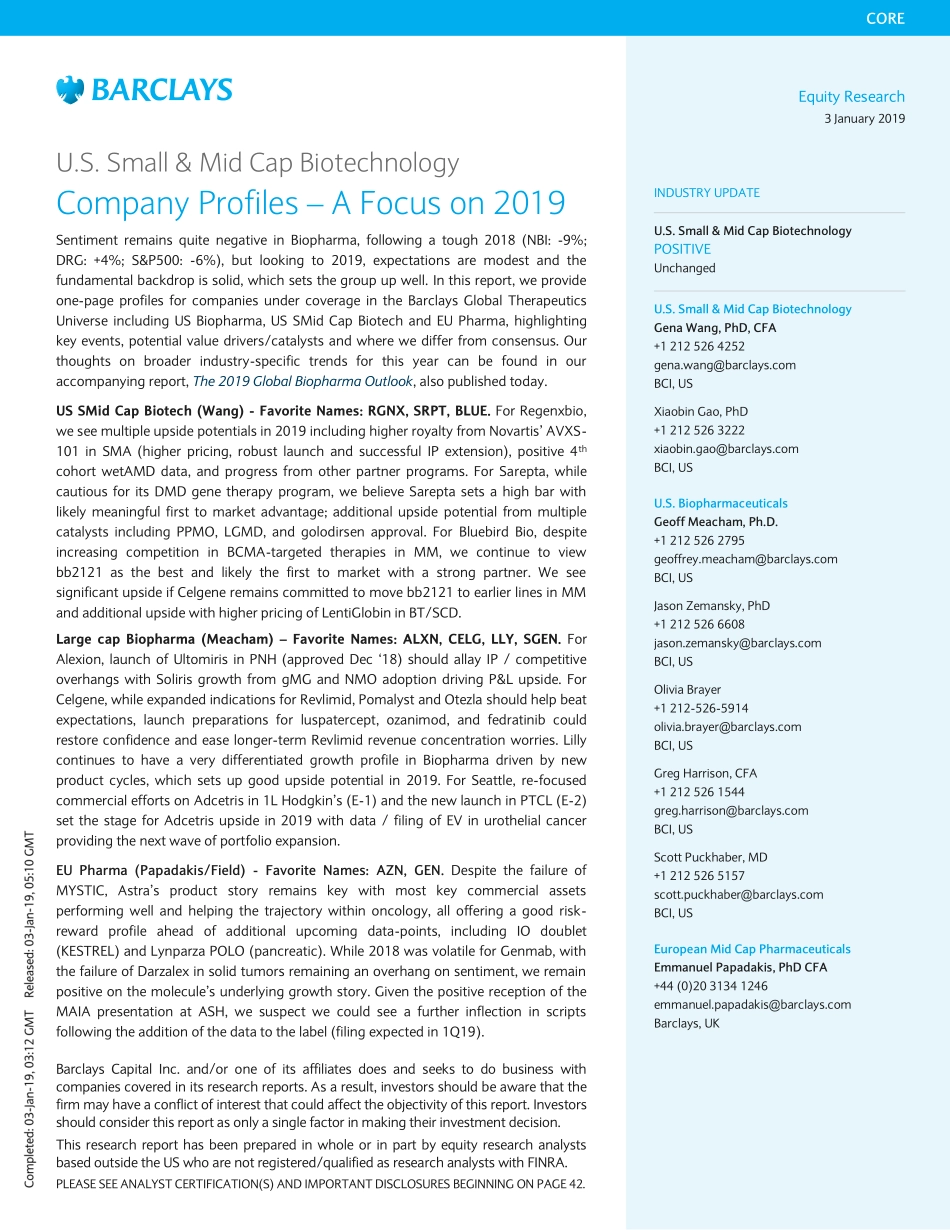 巴克莱-美股-生物科技行业-美国中小型生物科技企业简介：聚焦2019-2019.1.3-49页.pdf_第1页