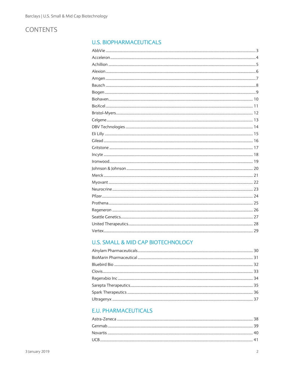 巴克莱-美股-生物科技行业-美国中小型生物科技企业简介：聚焦2019-2019.1.3-49页.pdf_第3页