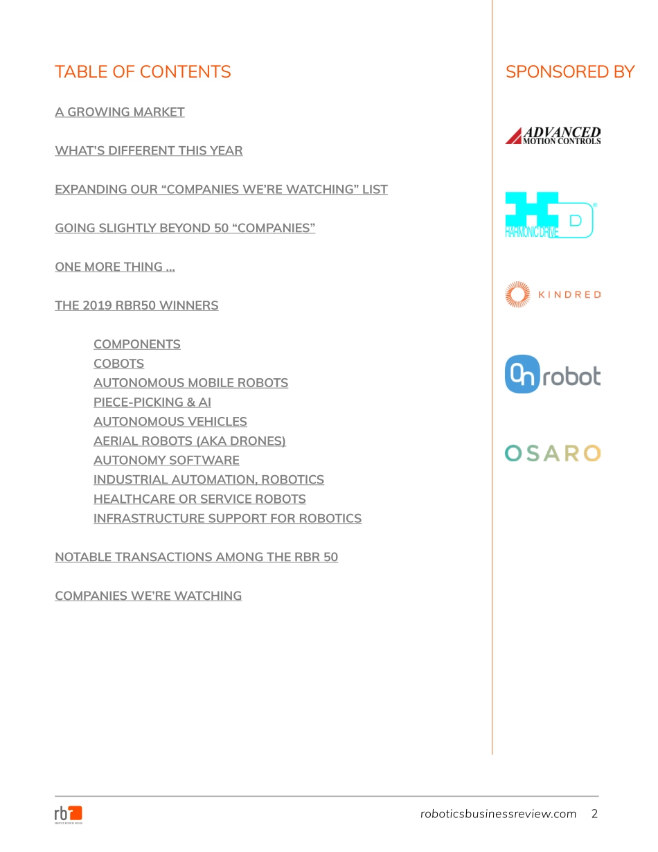 RBR-2019年全球TOP50机器人公司完整报告（英文）-2019.5-21页.pdf_第3页