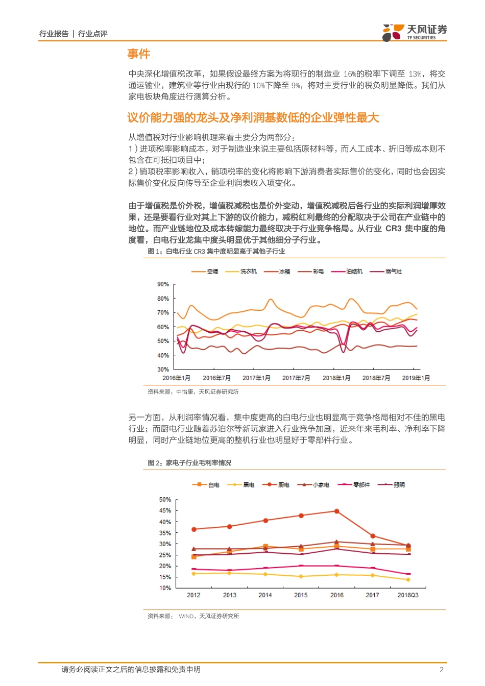 家用电器行业点评：增值税下降哪些家电公司最受益？-20190306-天风证券-12页.pdf_第3页