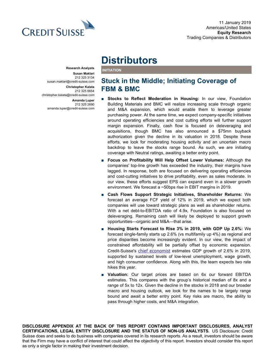 瑞信-美股-股票策略-美国贸易公司与经销商：卡在中间-2019.1.11-45页.pdf_第1页