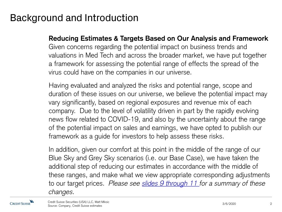瑞信-美股-医疗用品与设备行业-COVID-19医疗技术估值下调：降低2020与2021年估值-2020.3.6-32页.pdf_第3页